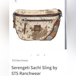 STS Ranchwear Spotted Sling Bag in Cream and Brown